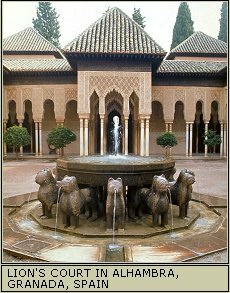 Andalucia: Lion's Court, Alhambra, Granada, Spain.