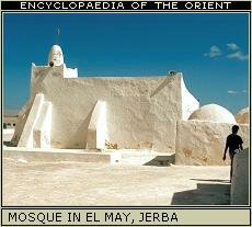 Typical country mosque of Jerba, Tunisia.