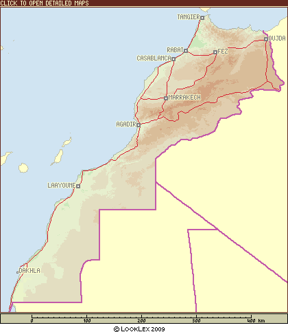 Open interactive map to navigate Morocco