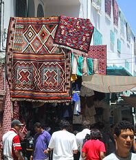 Shopping street in Sousse, Tunisia
